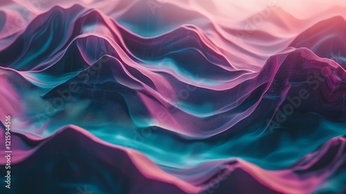 Wallpaper Mural Abstract Purple and Teal 3D Rendered Wave Pattern Digital Art Background Torontodigital.ca