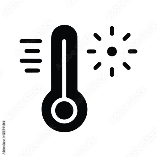 Thermometer icon. Tools for measuring temperature. Climate control, weather change. Vector illustration. Customizable thin line illustration. Editable stroke	