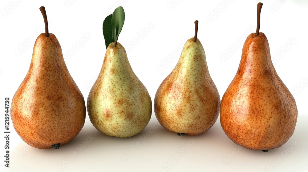 Collection of Fresh Pears on a Transparent Background Generative AI Collection of Fresh Pears on a Transparent Background Generative AI