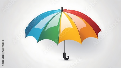 Wallpaper Mural A 3D-rendered umbrella icon with a glossy finish, isolated on a white background. Torontodigital.ca