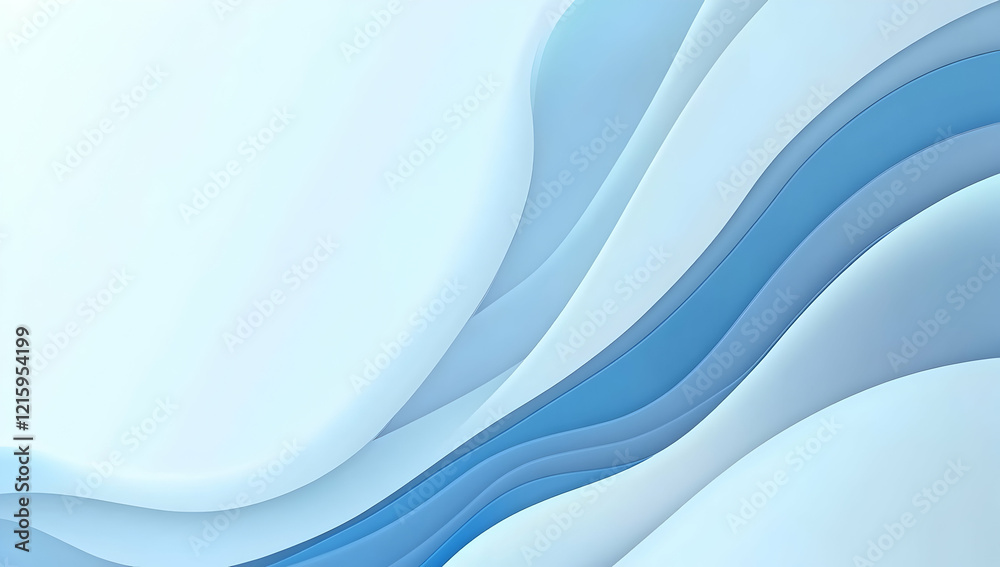 Fototapeta premium Abstract blue wave on a white background vector presentation design