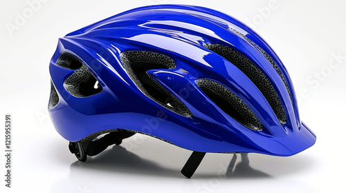Brilliant Blue Bicycle Helmet: Safety and Style on Two Wheels photo