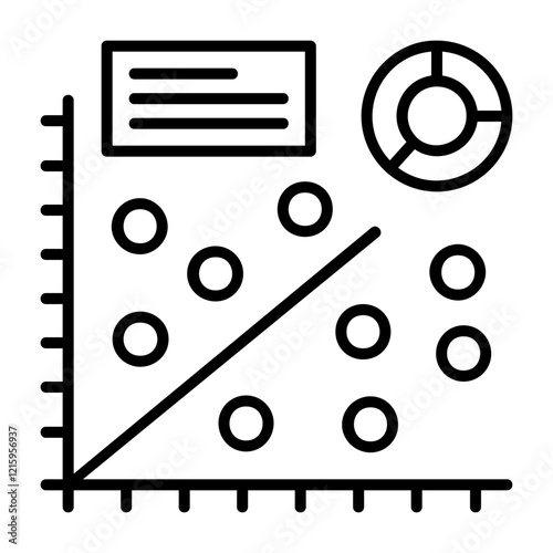 Scatter plot Outline Style Icon