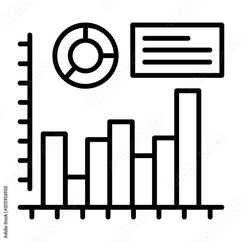 Histogram Outline Style Icon