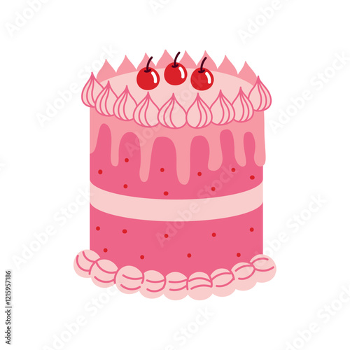 Pink layered birthday cake