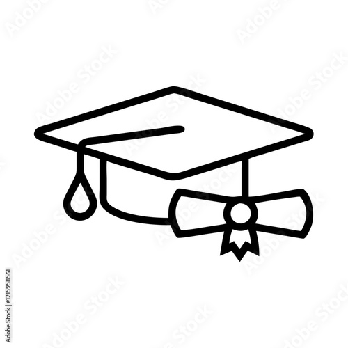 graduation hat and diploma icon design