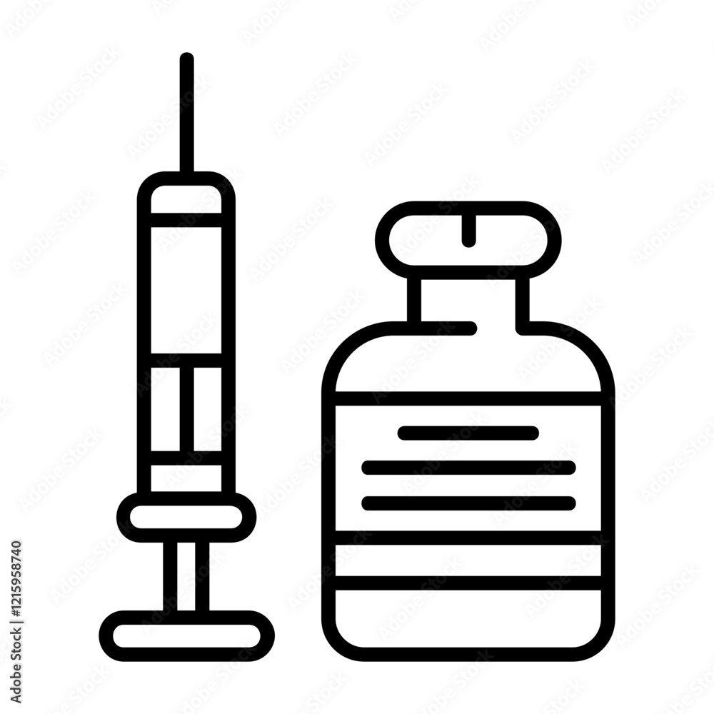 Obraz premium Vaccination Outline Style Icon