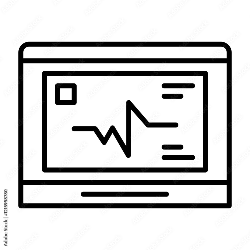 Ecg monitor Outline Style Icon Ecg monitor Outline Style Icon