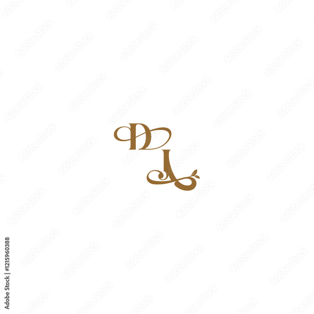 modern organic logo DJ initial leaf line monogram wedding concept letter modern organic logo DJ initial leaf line monogram wedding concept letter