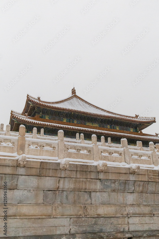 snow view of Forbidden City snow view of Forbidden City