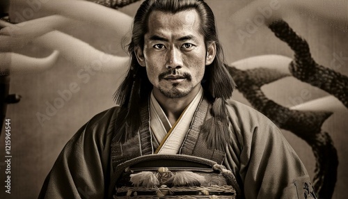 昔の日本の武士のイラスト 侍 日本人 ハンサム
