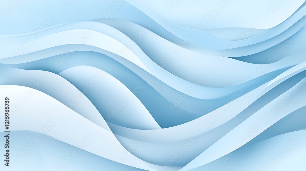 Obraz premium Abstract Blue Waves Flowing Design