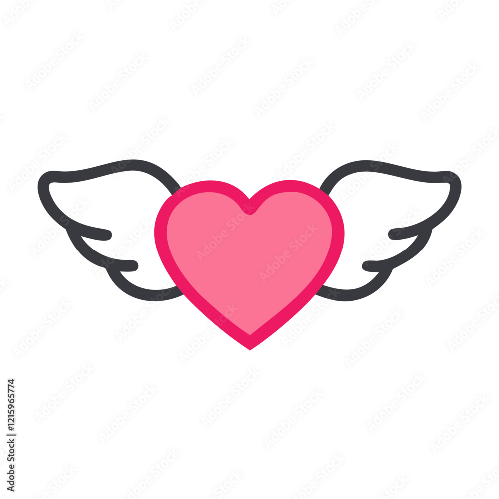 heart with wings icon design heart with wings icon design