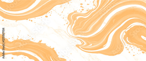 Vector abstract gold and white marble acrylic liquid surfaces texture design.
