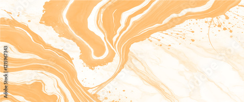 Vector abstract gold and white marble acrylic liquid surfaces texture design.