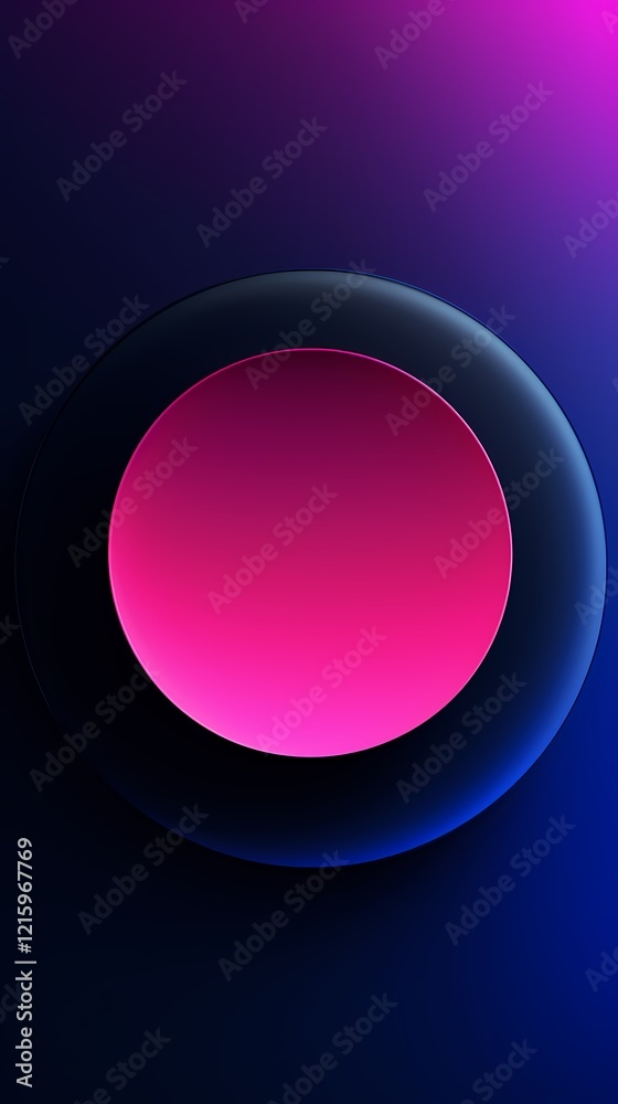 Obraz premium digital technology pink blue gradient abstract circle poster background