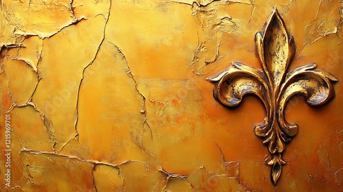 Golden Fleur De Lis on Textured Background