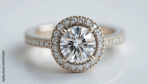 Stunning Oval Halo Diamond Engagement Ring with Sparkling Pave Band in Rose Gold