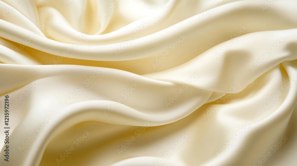 Obraz premium Creamy Beige Silk Fabric Draped Softly