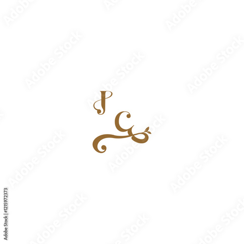 modern organic logo monogram wedding concept letter initial leaf line JC