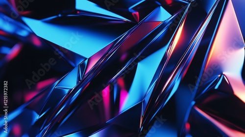 Wallpaper Mural Abstract blue and purple metallic crystal surface. Torontodigital.ca