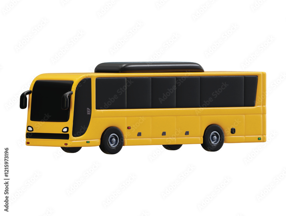 Bus icon 3d render concept of public bus transport vehicle icon vector illustration