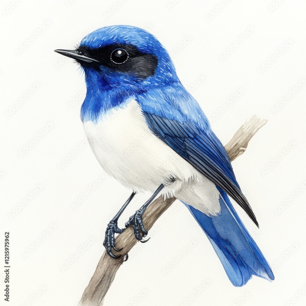Vibrant Blue Bird Perched on a Branch, Showcasing Detailed Feathers and Intricate Features, Ideal for Nature Lovers and Enthusiasts in Wildlife Photography Vibrant Blue Bird Perched on a Branch, Showcasing Detailed Feathers and Intricate Features, Ideal for Nature Lovers and Enthusiasts in Wildlife Photography