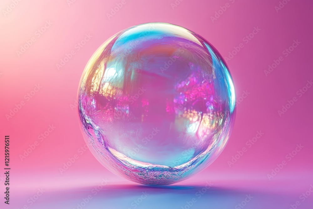 Iridescent bubble, 3d render, Generative AI Iridescent bubble, 3d render, Generative AI
