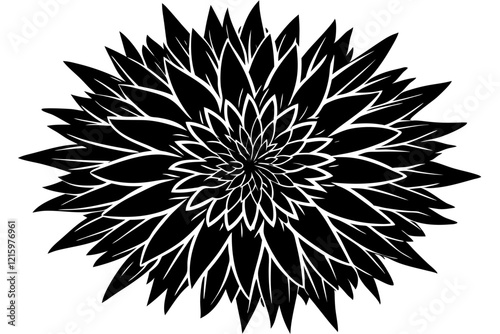 
A simple Flower shape with short spikers cartoon style, vector illustration