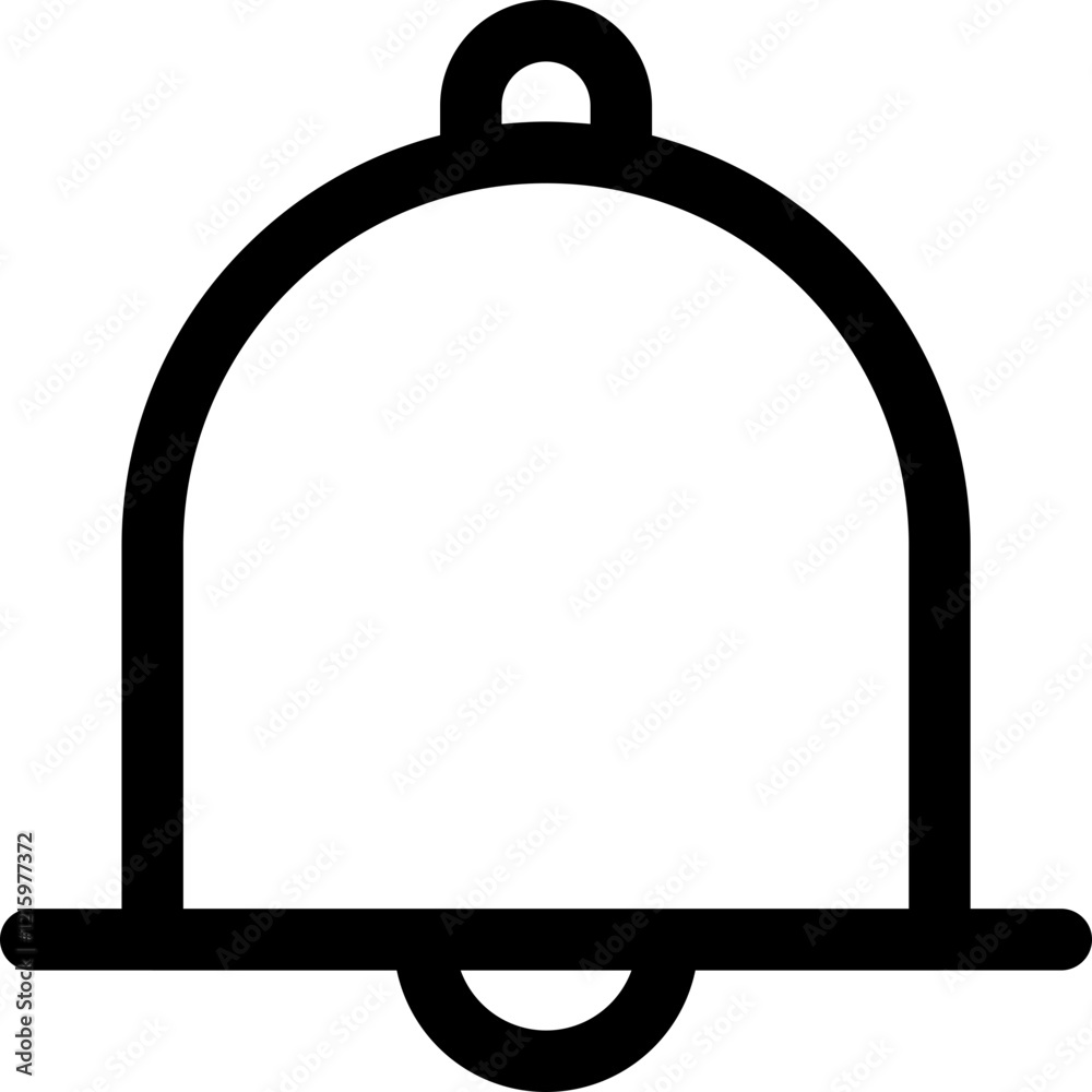 Notification bell line icon, flat style vector illustration Notification bell line icon, flat style vector illustration