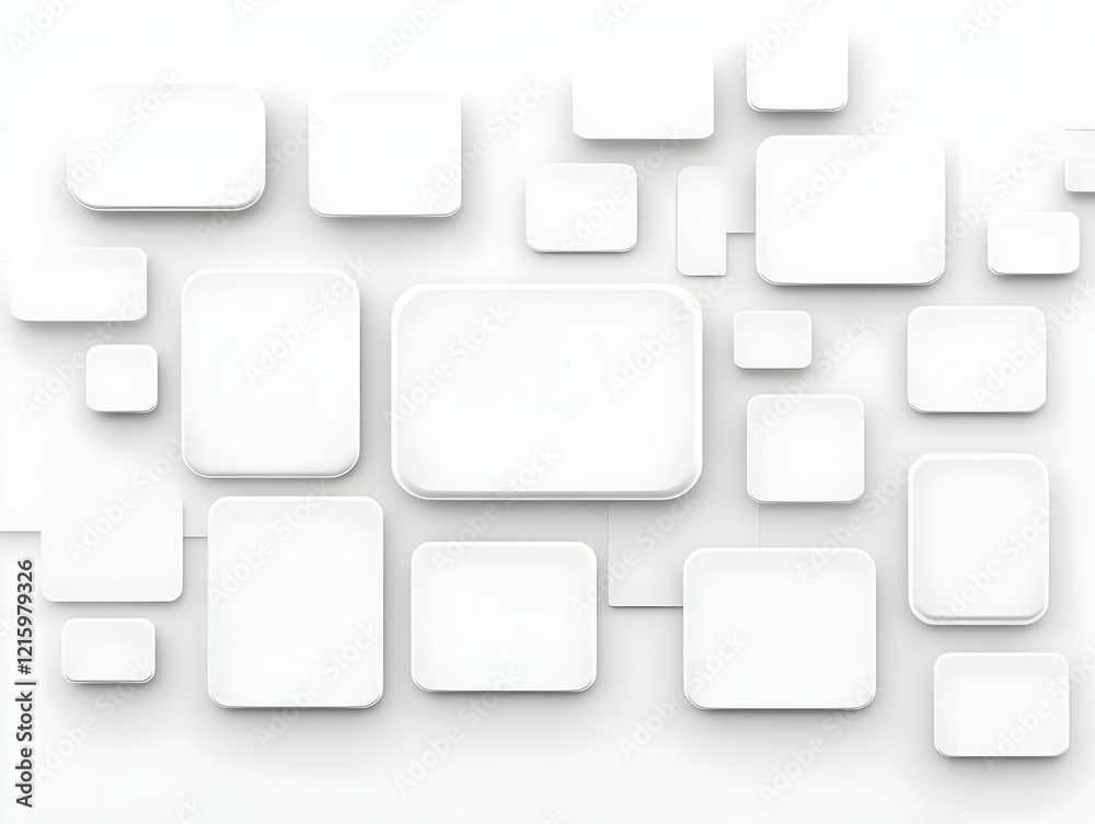 White Square Abstract 3D Background