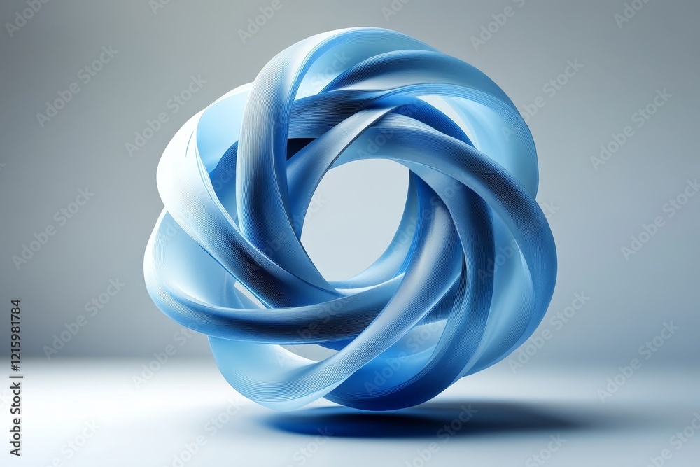 Fototapeta premium Abstract 3d render, blue cube shape, geometric design, Generative AI