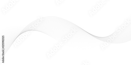 "Abstract wave element for design. Digital frequency track equalizer. Stylized line art background. Vector illustration. Wave with lines created using blend tool."