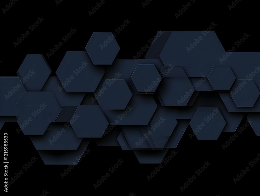 Dark Hexagon Abstract 3D Background Dark Hexagon Abstract 3D Background