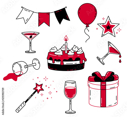 Party items, birthday celebration 