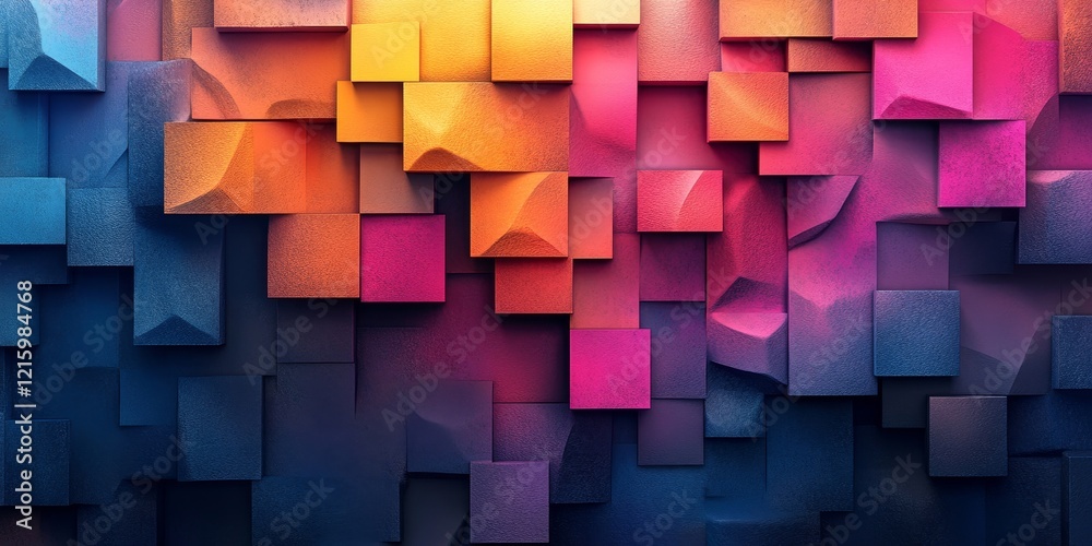 Fototapeta premium Abstract cubes, layered design, 3d render, Generative AI