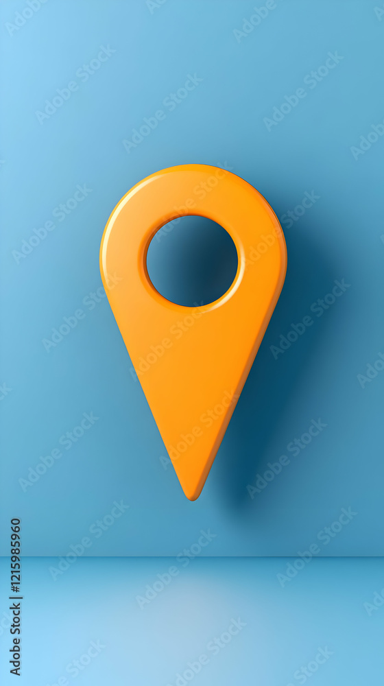 Orange 3D Location Pointer Illustration Orange 3D Location Pointer Illustration