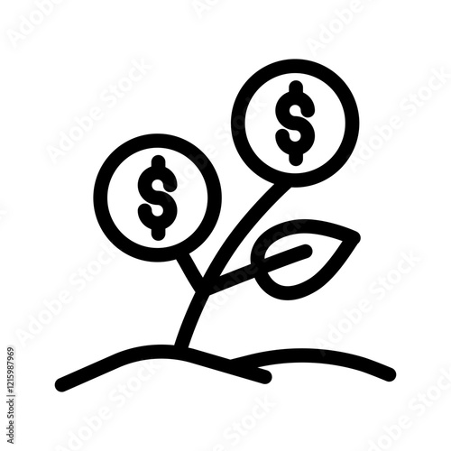 bank interest investment outline style