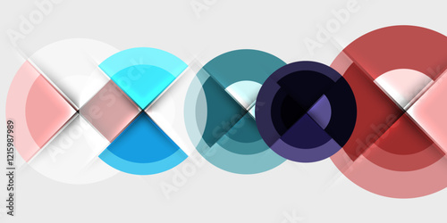 Target circle geometric abstract shapes. Vector Illustration For Wallpaper, Banner, Background, Card, Book Illustration, landing page