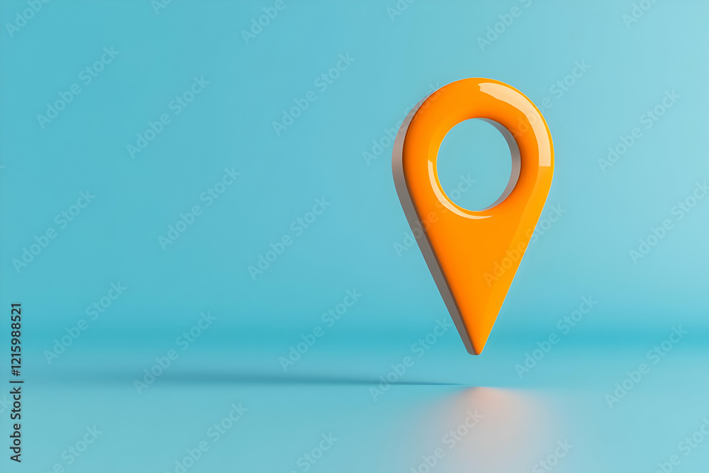 Orange 3D Location Pointer Icon Orange 3D Location Pointer Icon
