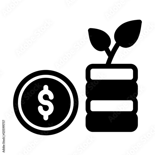 investment money coin solid style