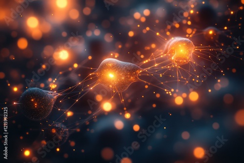 A network of glowing, interconnected neurons representing consciousness, with electrical impulses creating a vibrant web of light in a dark, cosmic void
