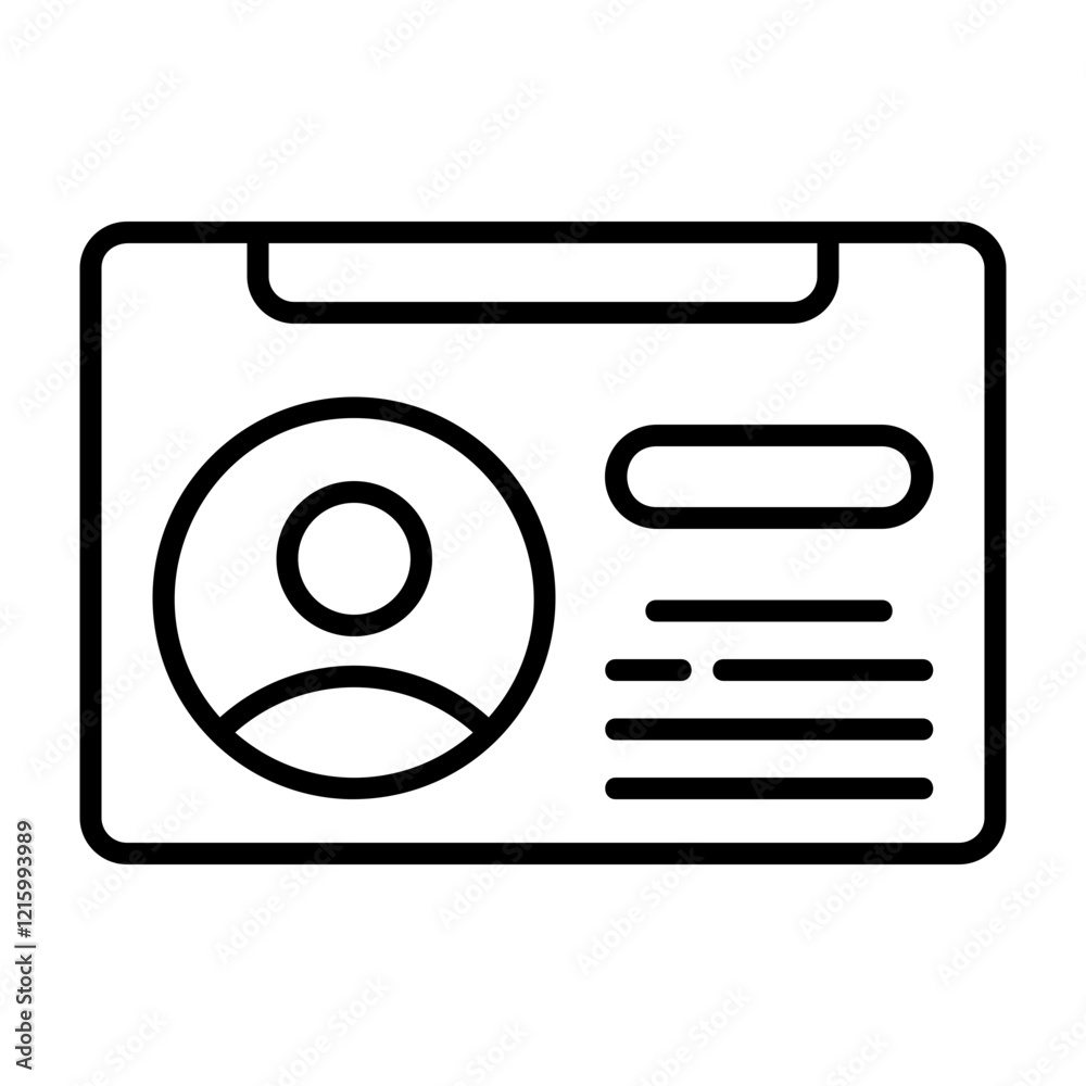 Union Membership Card Outline Style Icon Union Membership Card Outline Style Icon