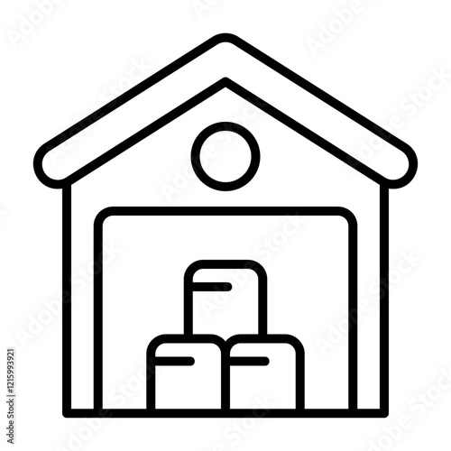 Warehouse Outline Style Icon