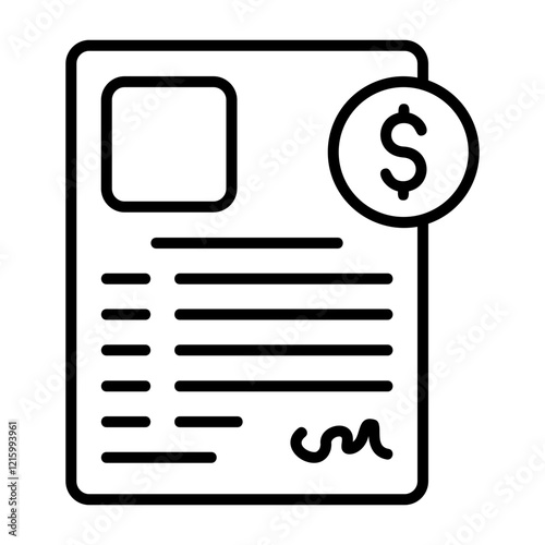 Employment Contract Outline Style Icon