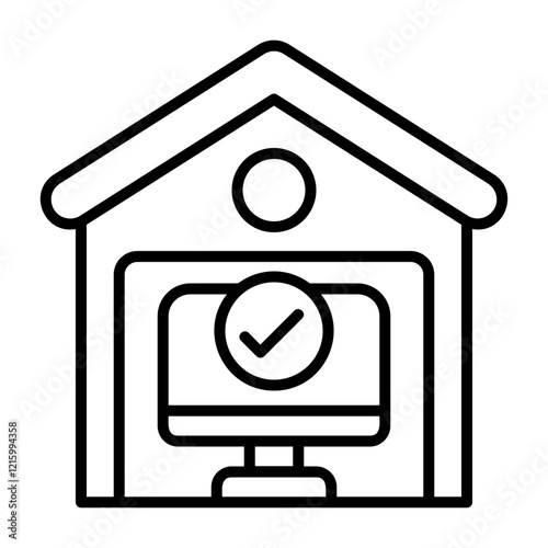 Work from Home Outline Style Icon