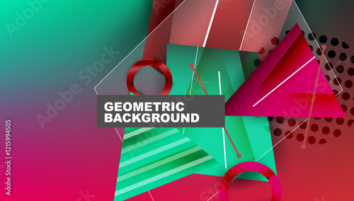 Abstract background geometric design with colorful gradients