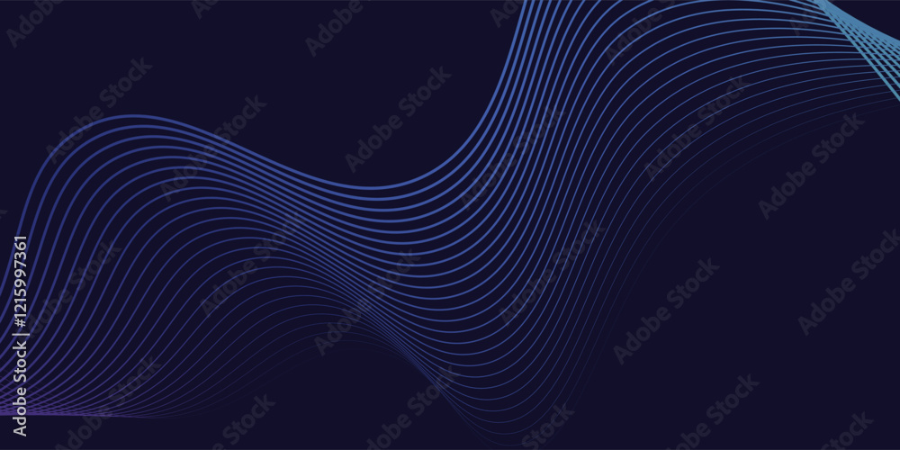 Dark abstract background with glowing wave. Shiny moving lines design element. Modern purple blue gradient flowing wave line modern Dark abstract background with glowing wave. Shiny moving lines design element. Modern purple blue gradient flowing wave line modern