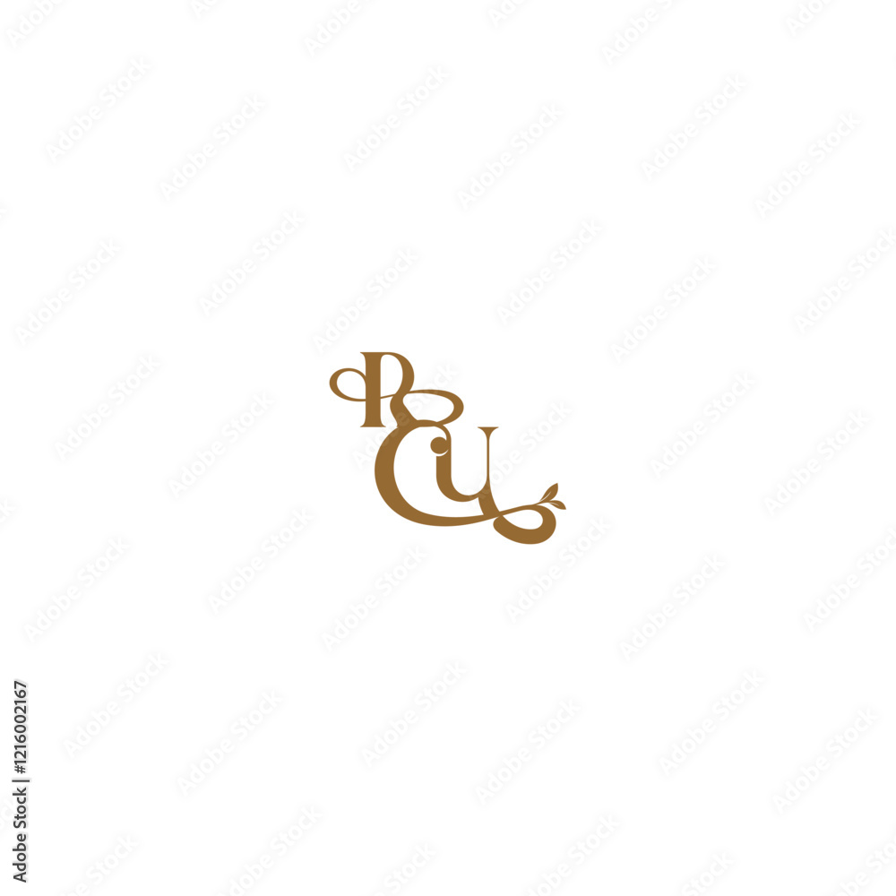 monogram wedding concept initial leaf line RU modern organic logo letter monogram wedding concept initial leaf line RU modern organic logo letter