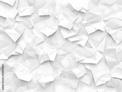 White Crumpled Paper Abstract Background
